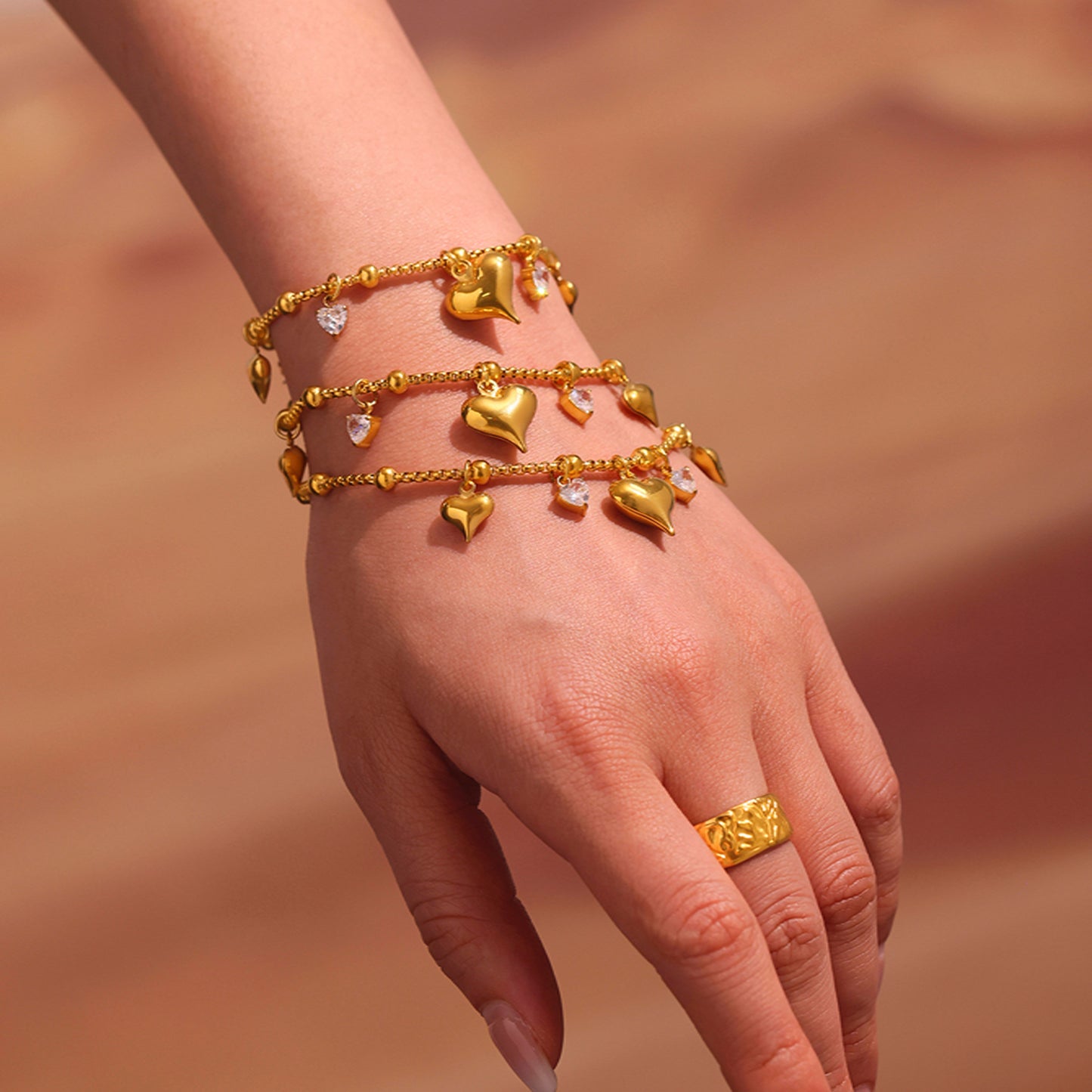 Heart diamond bracelet