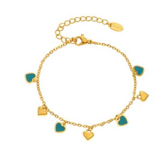 Teal Heart Bracelet